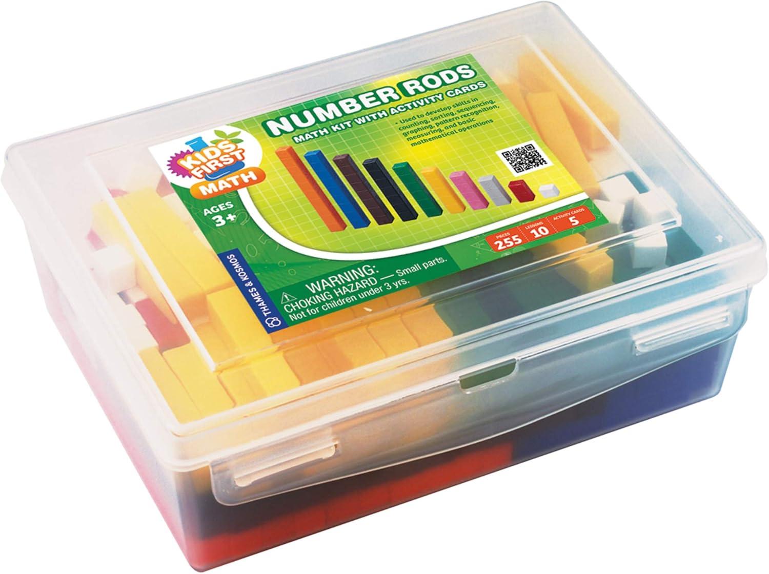 imageKids First Math Number Rods Math Kit wActivity Cards  Develop Skills in Counting Sorting Sequencing Graphing Measuring ampamp More  Visual Handson Math for atHome or Classroom Learning Ages 3