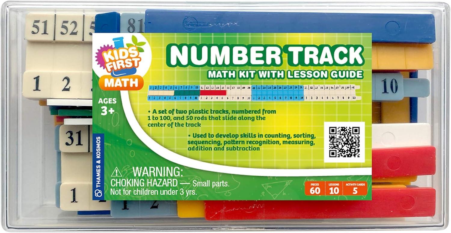 imageKids First Math Number Track Math Kit wLesson Guide  Develop Skills in Counting Sorting Sequencing Pattern Recognition ampamp More  Visual Handson Math for atHome or Classroom Learning Ages 3