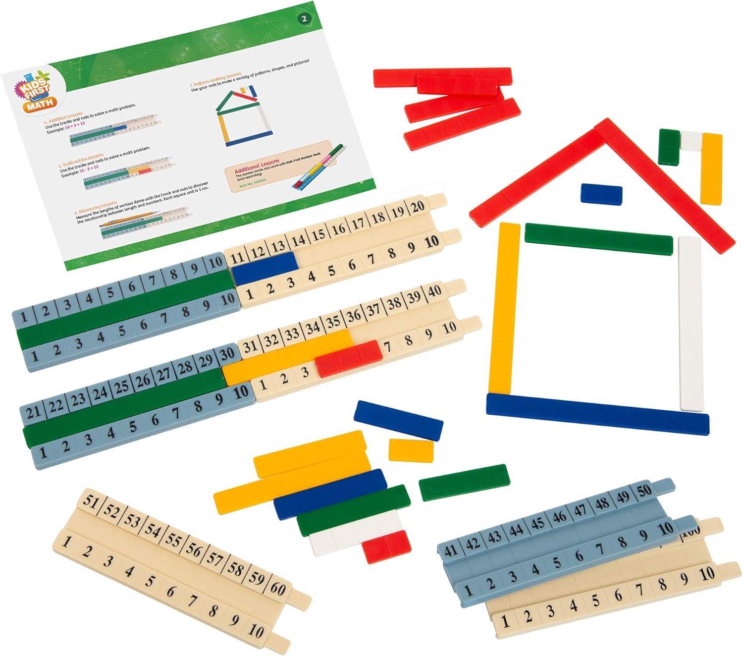 imageKids First Math Number Track Math Kit wLesson Guide  Develop Skills in Counting Sorting Sequencing Pattern Recognition ampamp More  Visual Handson Math for atHome or Classroom Learning Ages 3