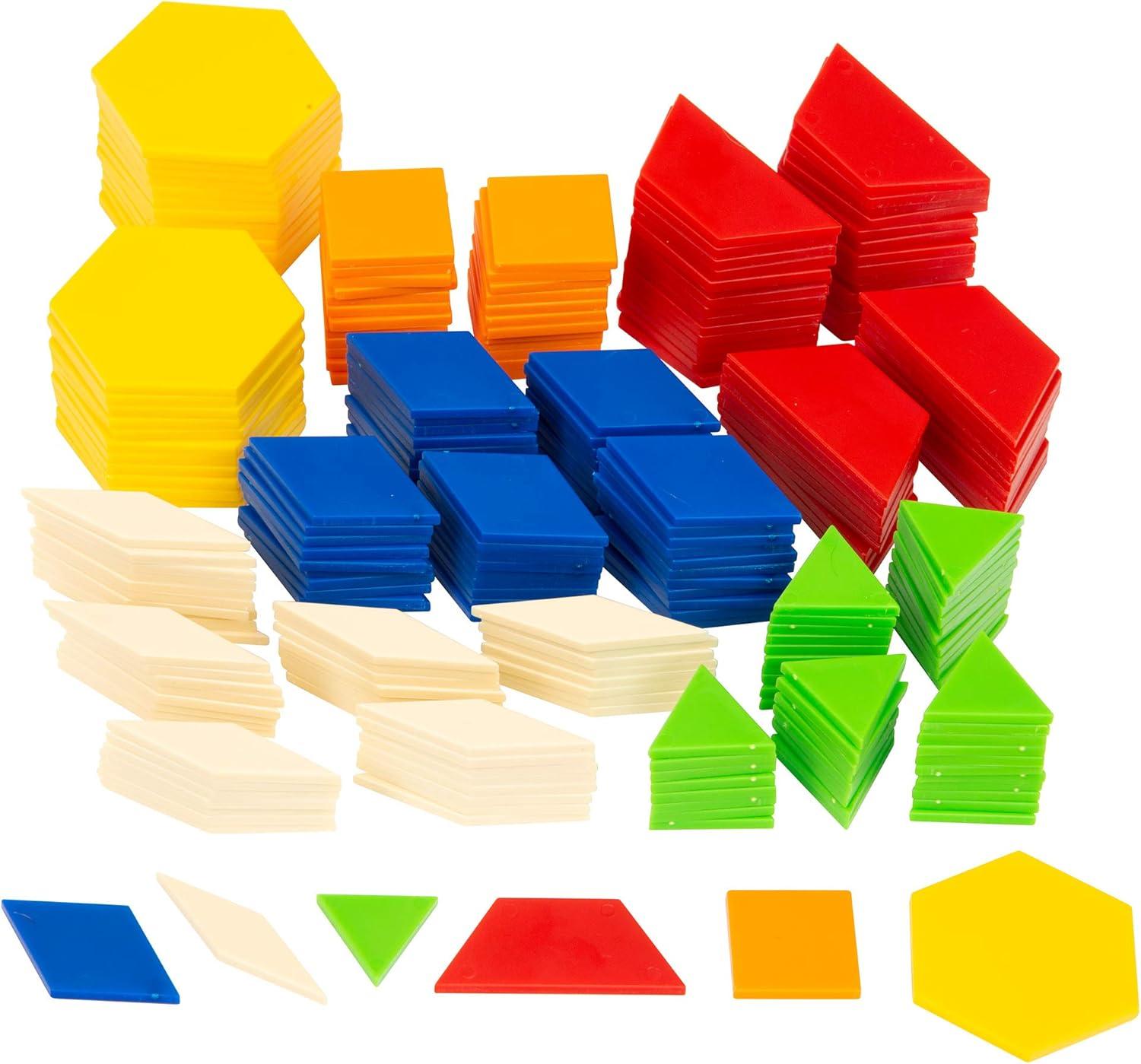 imageKids First Math Pattern Blocks Math Kit wActivity Cards  250 Colorful Plastic Geometric Blocks  Explore Geometry Shapes Division Fractions ampamp More  atHome or Classroom Learning Ages 3