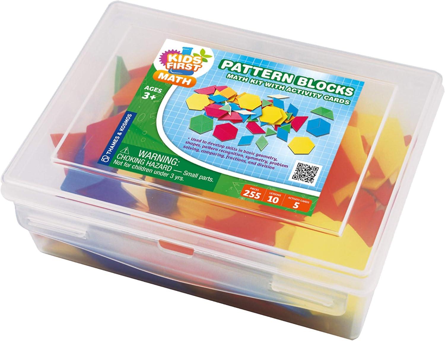 imageKids First Math Pattern Blocks Math Kit wActivity Cards  250 Colorful Plastic Geometric Blocks  Explore Geometry Shapes Division Fractions ampamp More  atHome or Classroom Learning Ages 3