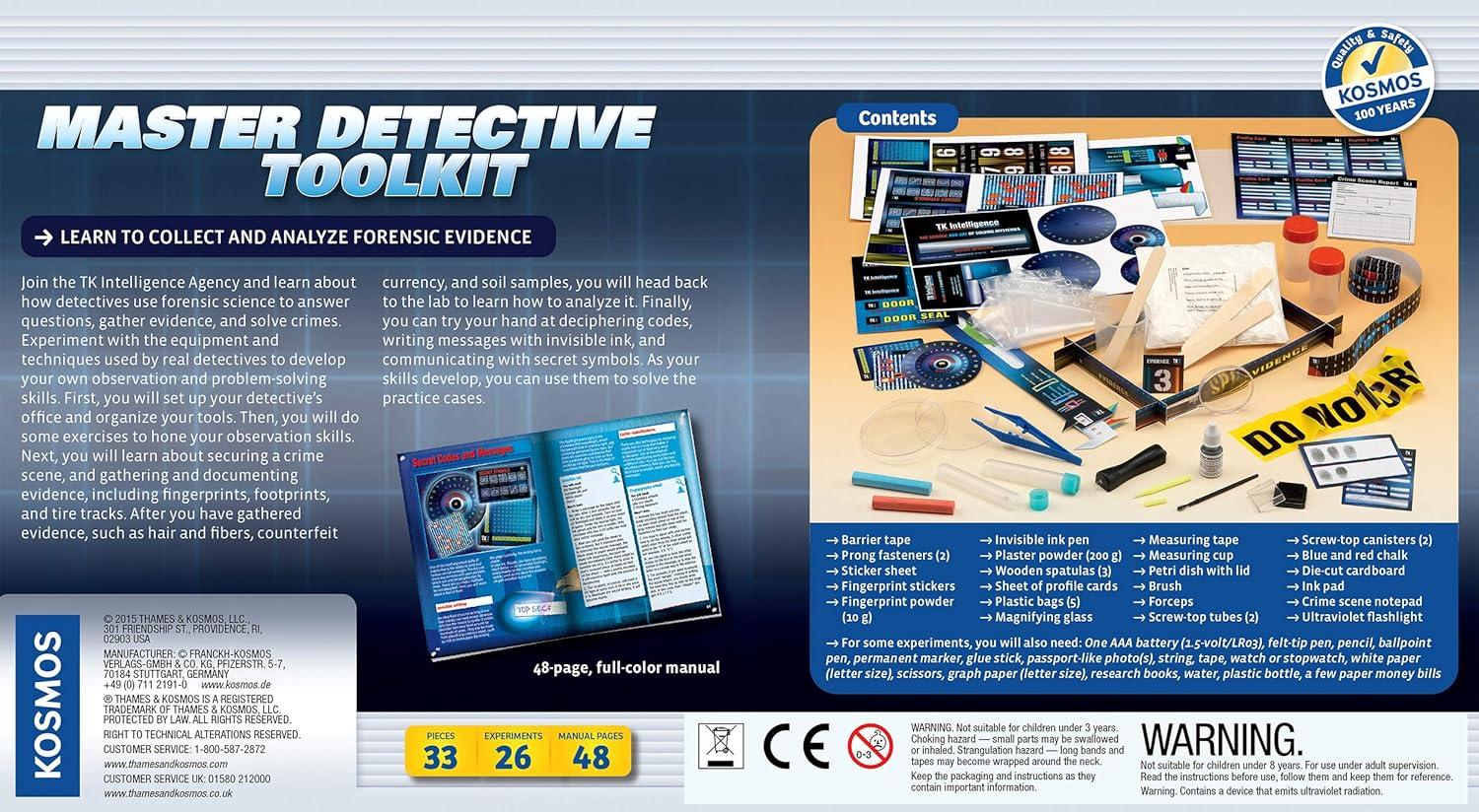 imageSpy Labs Master Detective Toolkit V2  Forensic Science Kit  Gather ampamp Document Evidence Play  Fingerprints Footprints Tire Tracks  32Page Experiment StorybookOriginal Master Detective Toolkit