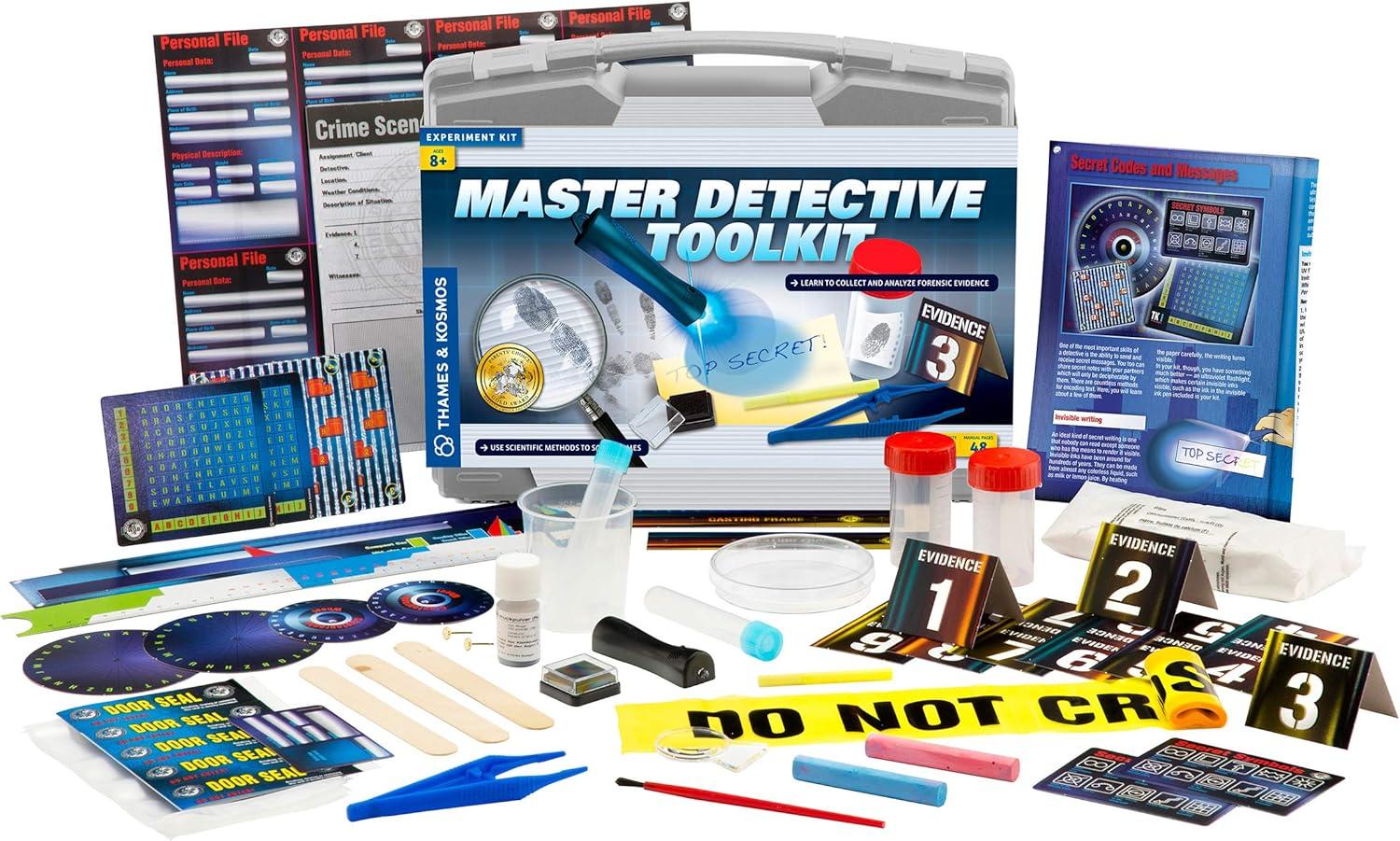 imageSpy Labs Master Detective Toolkit V2  Forensic Science Kit  Gather ampamp Document Evidence Play  Fingerprints Footprints Tire Tracks  32Page Experiment StorybookOriginal Master Detective Toolkit