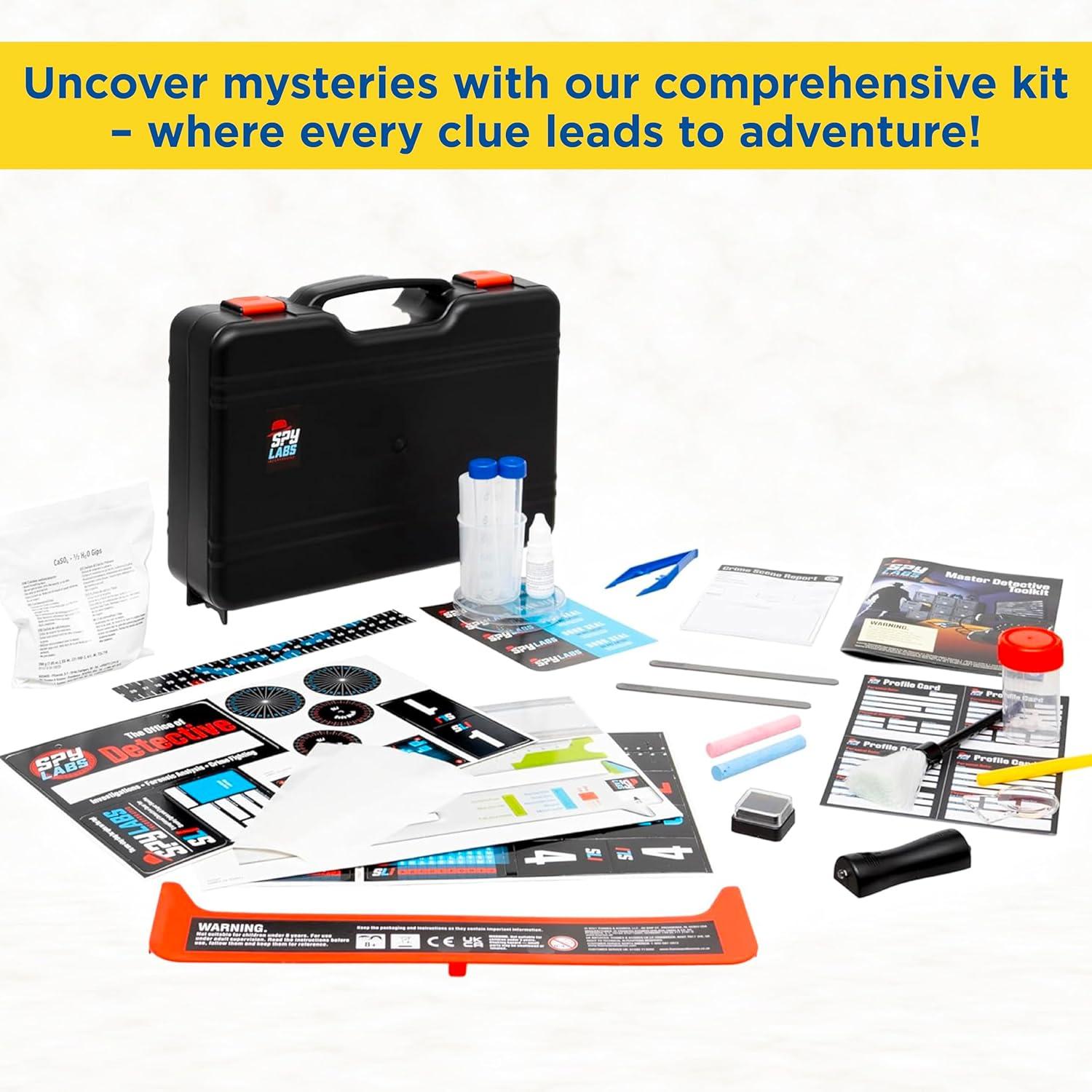 imageSpy Labs Master Detective Toolkit V2  Forensic Science Kit  Gather ampamp Document Evidence Play  Fingerprints Footprints Tire Tracks  32Page Experiment StorybookMaster Detective Toolkit Version 2