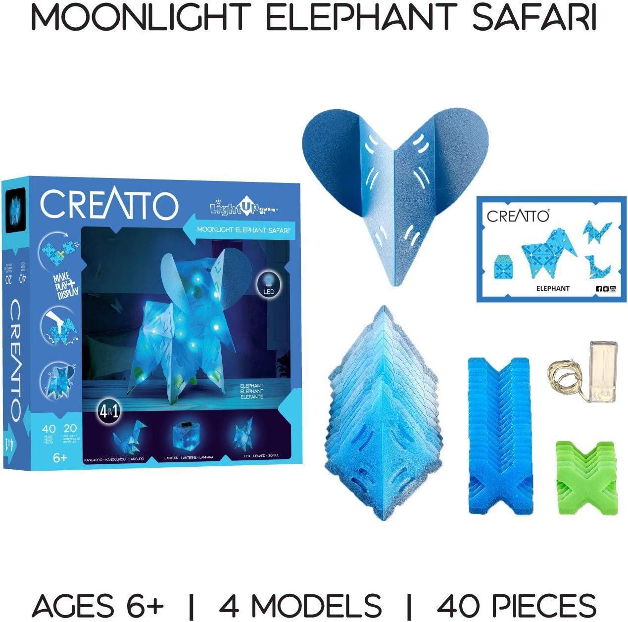 imageThames ampamp Kosmos Creatto LightUp DIY Crafting Kits 3Pack Bundle  Moonlight Elephant Magical Moose ampamp Starlight Kitty  Make Illuminated 3D Crafts Decor ampamp Lamp  Activity Kit with LED Lights