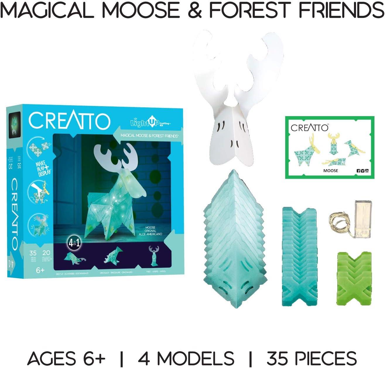 imageThames ampamp Kosmos Creatto LightUp DIY Crafting Kits 3Pack Bundle  Moonlight Elephant Magical Moose ampamp Starlight Kitty  Make Illuminated 3D Crafts Decor ampamp Lamp  Activity Kit with LED Lights