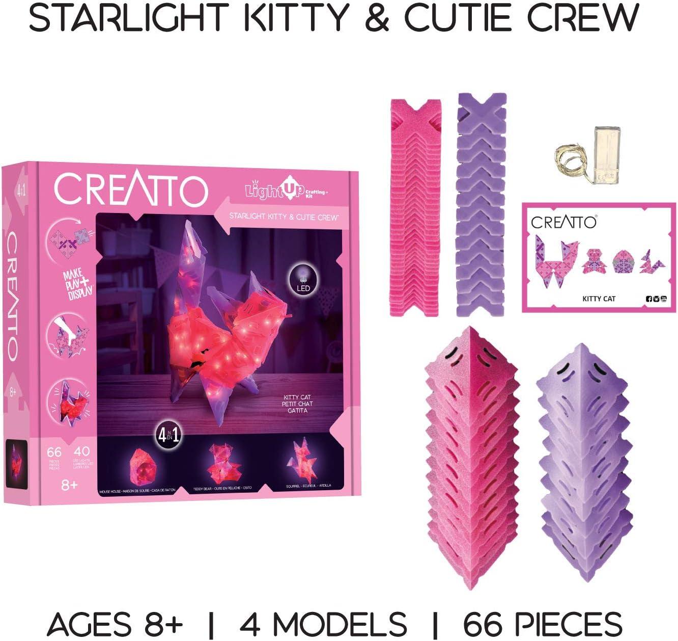 imageThames ampamp Kosmos Creatto LightUp DIY Crafting Kits 3Pack Bundle  Moonlight Elephant Magical Moose ampamp Starlight Kitty  Make Illuminated 3D Crafts Decor ampamp Lamp  Activity Kit with LED Lights