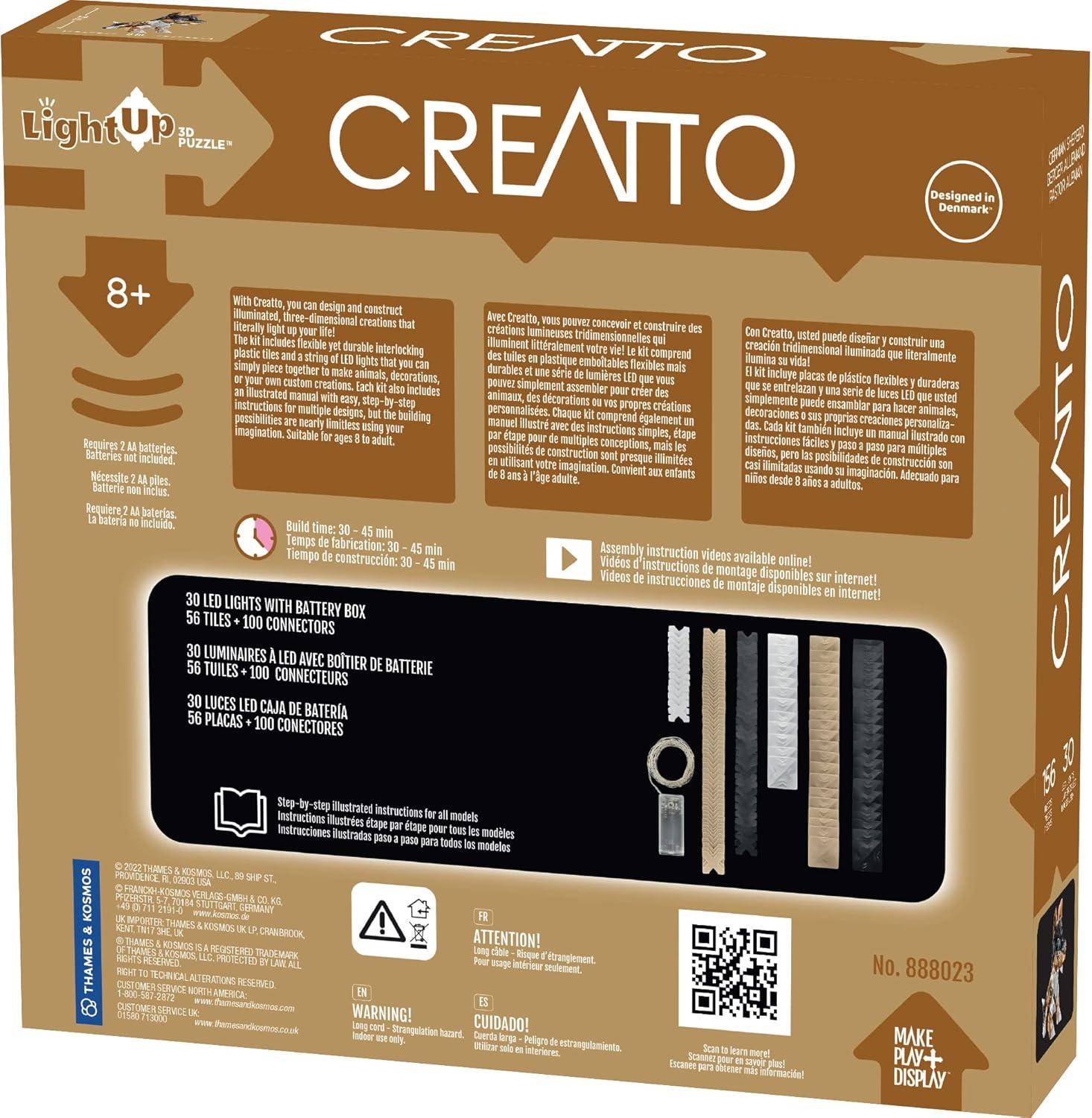 imageThames ampamp Kosmos Creatto Puppy Pals LightUp 3D Puzzle Kit  Includes Creatto Puzzle Pieces to Make Your Own Illuminated Craft Creations  DIY Activity Kit ampamp LED Lights