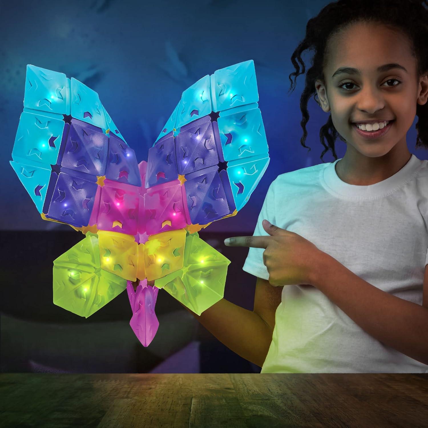 imageThames ampamp Kosmos Creatto Rainbow Butterfly LightUp 3D Puzzle Kit  Includes Creatto Puzzle Pieces to Make Your Own Illuminated Craft Creations  DIY Activity Kit ampamp LED Lights