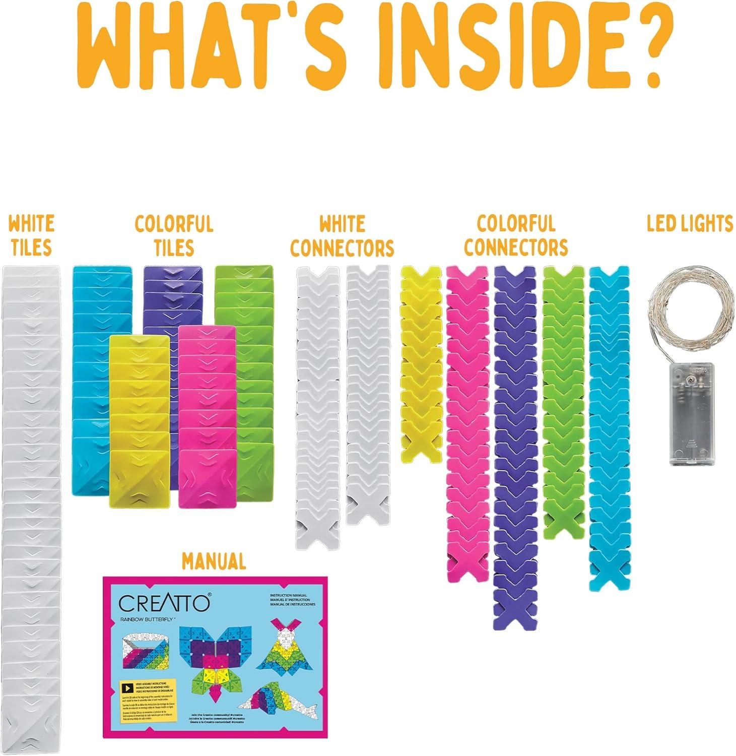 imageThames ampamp Kosmos Creatto Rainbow Butterfly LightUp 3D Puzzle Kit  Includes Creatto Puzzle Pieces to Make Your Own Illuminated Craft Creations  DIY Activity Kit ampamp LED Lights