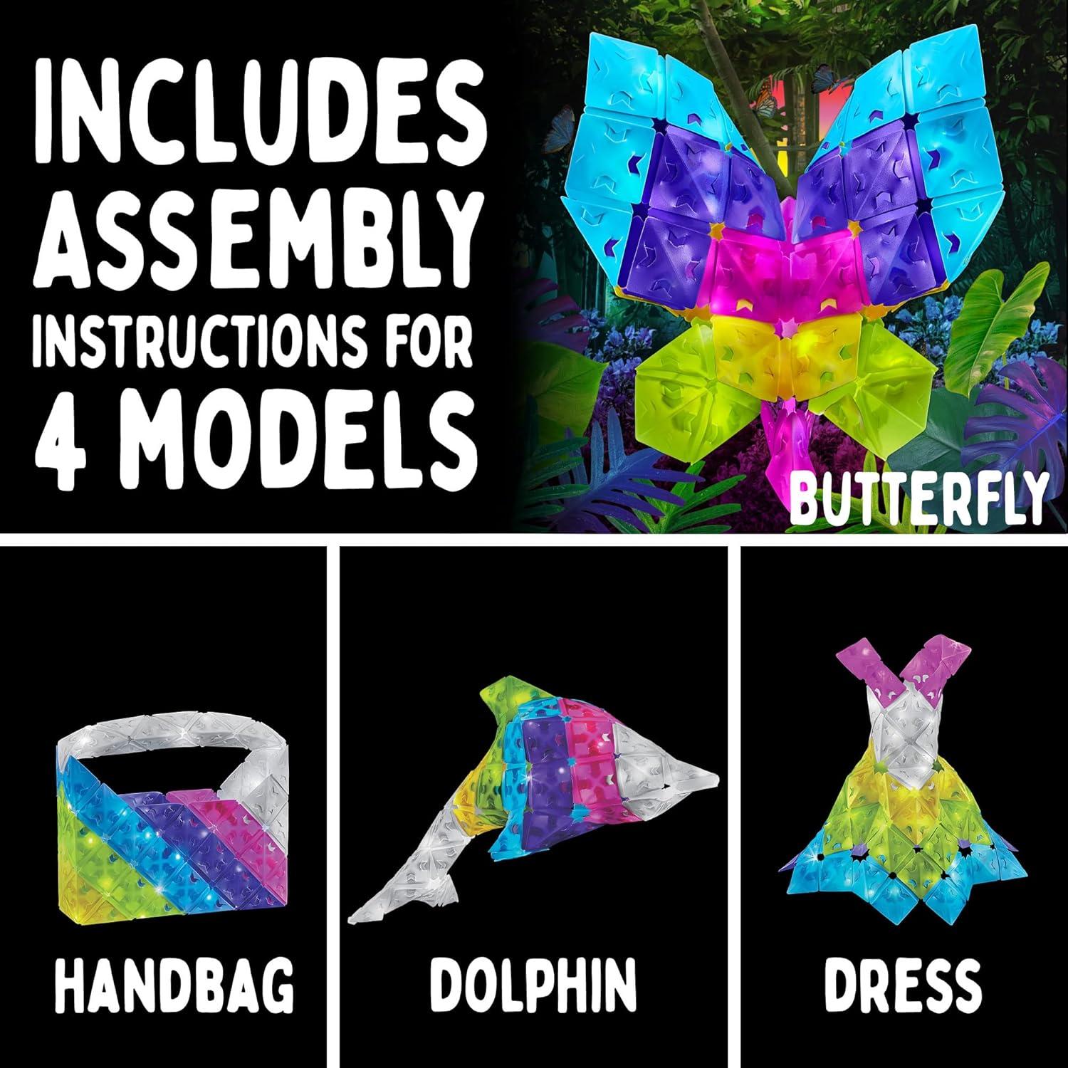 imageThames ampamp Kosmos Creatto Rainbow Butterfly LightUp 3D Puzzle Kit  Includes Creatto Puzzle Pieces to Make Your Own Illuminated Craft Creations  DIY Activity Kit ampamp LED Lights