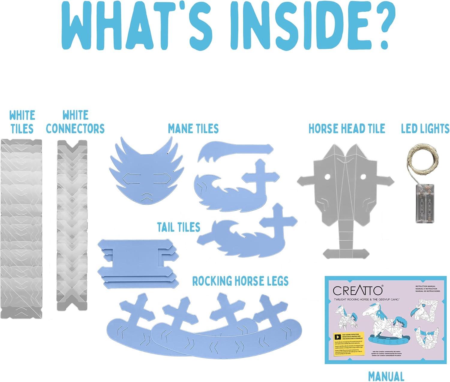 imageThames ampamp Kosmos Creatto Twilight Rocking Horse ampamp The Giddyup Gang LightUp 3D Puzzle Kit Includes Creatto Puzzle Pieces to Make Your Own Illuminated Craft Creations DIY Activity ampamp LED Lights