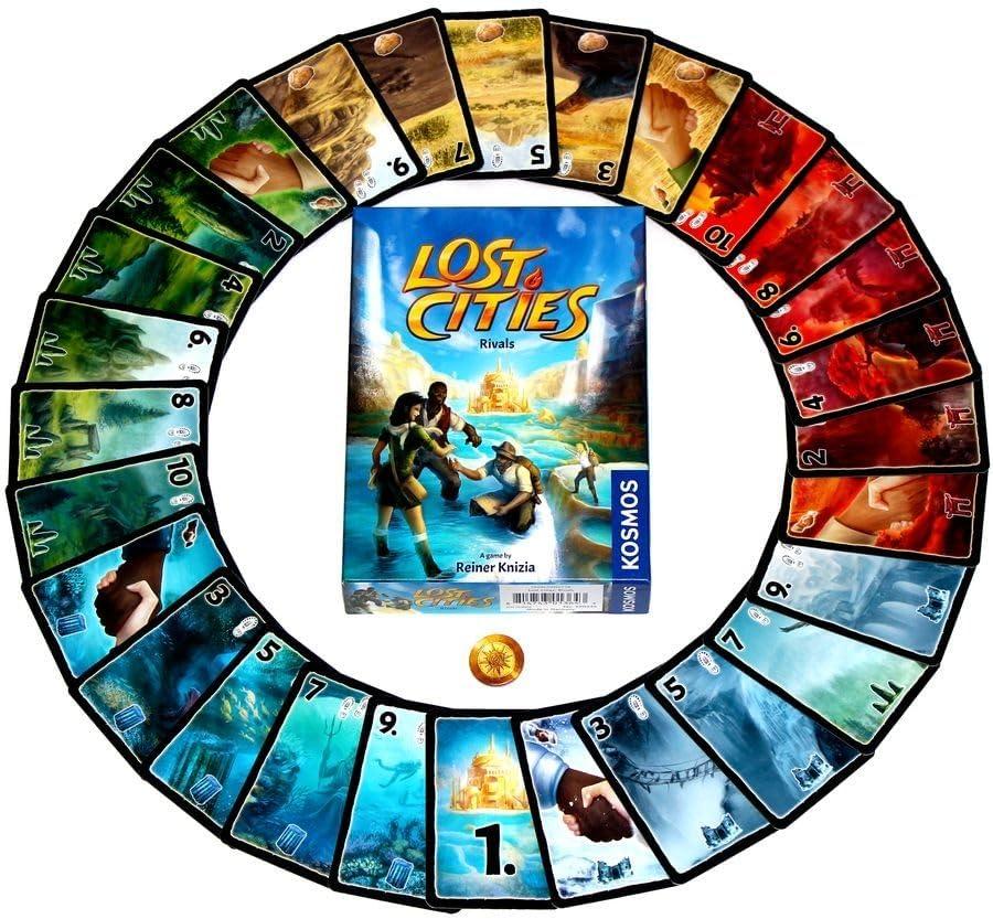 imageThames ampamp Kosmos Lost Cities Rivals Card Game  Strategy Auction Adventure  Vibrant Colors for Two to Four Players  Family Friendly Fun by Kosmos