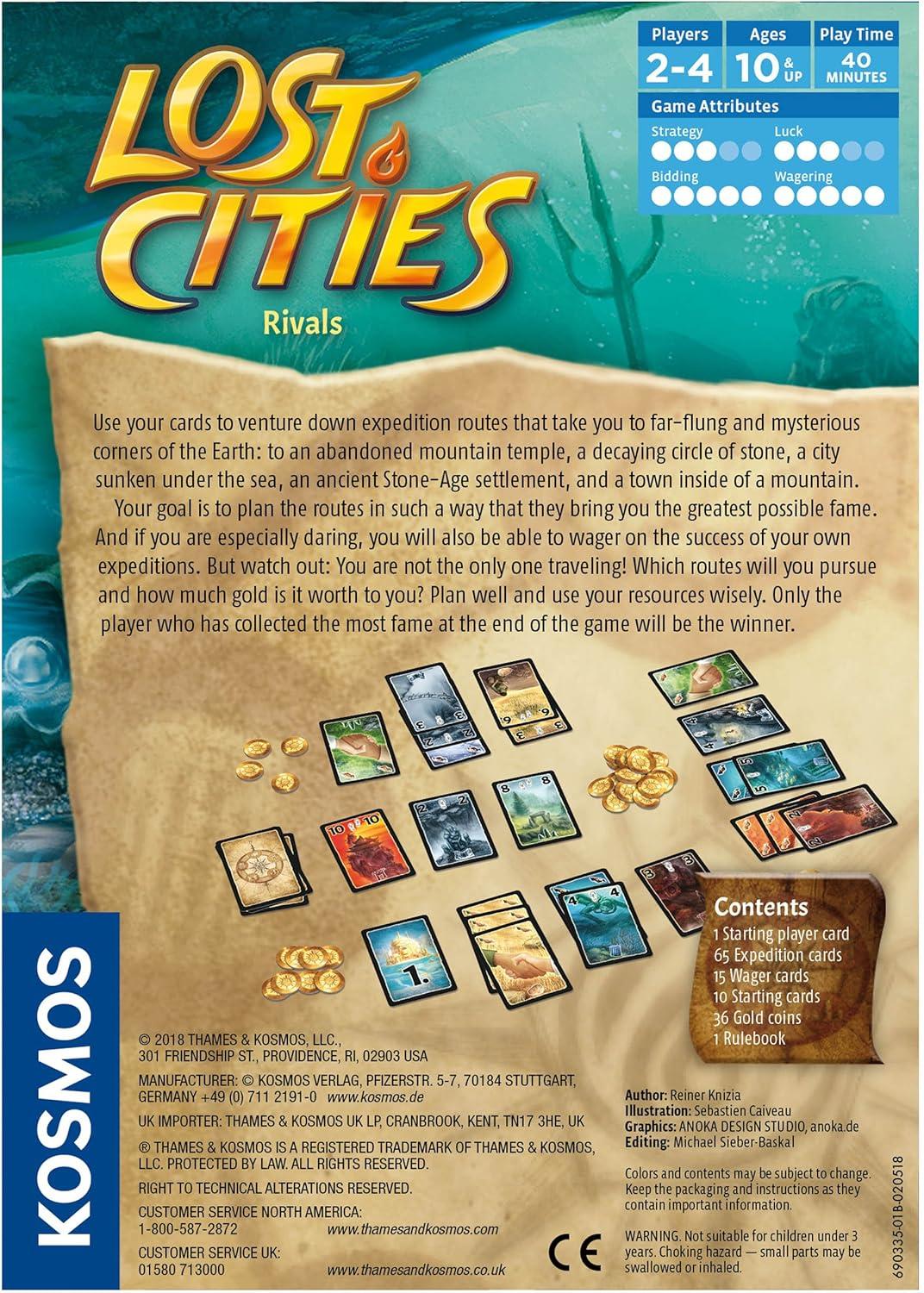 imageThames ampamp Kosmos Lost Cities Rivals Card Game  Strategy Auction Adventure  Vibrant Colors for Two to Four Players  Family Friendly Fun by Kosmos