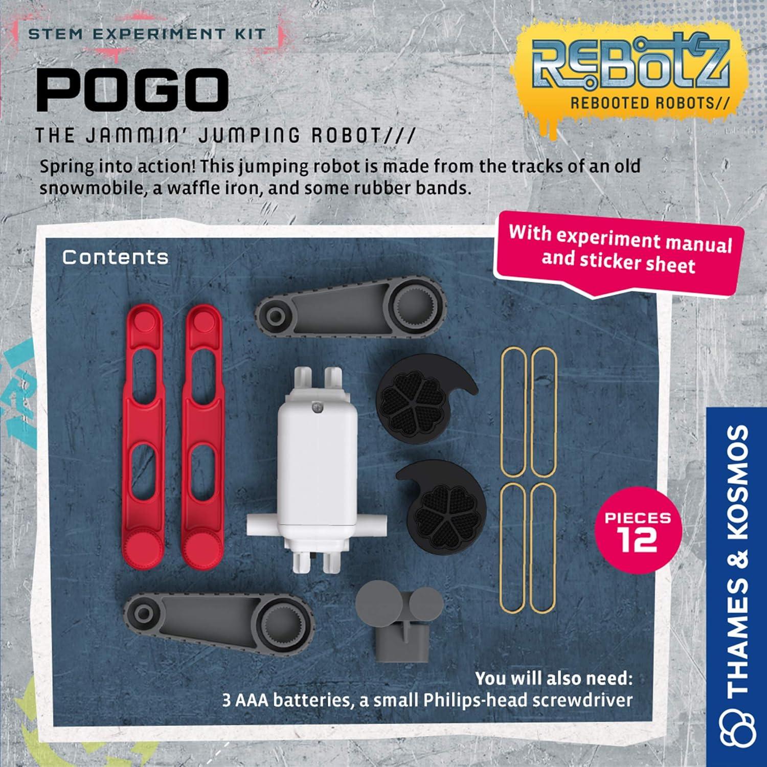 imageThames ampamp Kosmos ReBotz Pogo  The Jammin Jumping Robot  Build a Wacky Motorized Robot  Collect All 4  Combine to Make New Robotic Creations  Great Stocking Stuffer Easter Basket GoodiePogo  The Jammin Jumping Robot