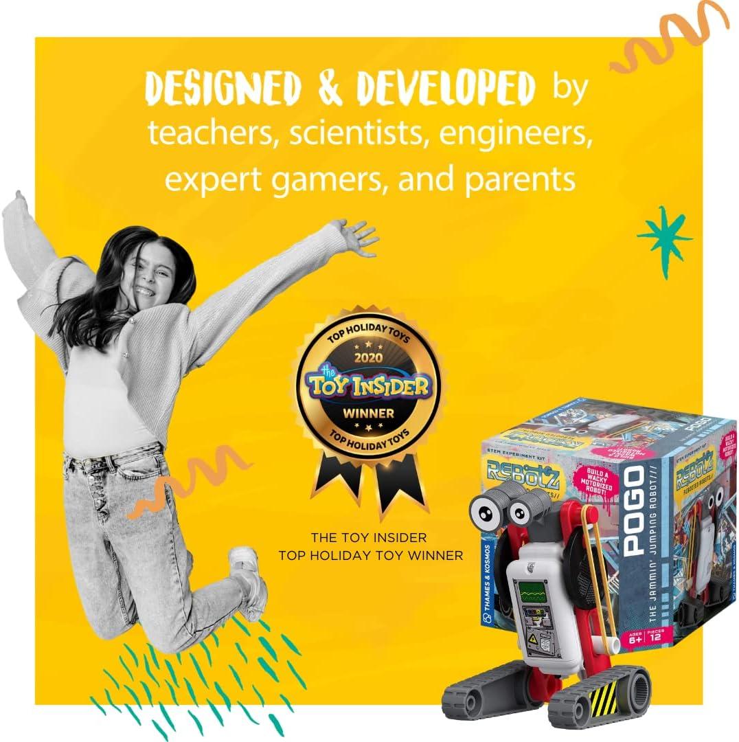 imageThames ampamp Kosmos ReBotz Pogo  The Jammin Jumping Robot  Build a Wacky Motorized Robot  Collect All 4  Combine to Make New Robotic Creations  Great Stocking Stuffer Easter Basket GoodiePogo  The Jammin Jumping Robot