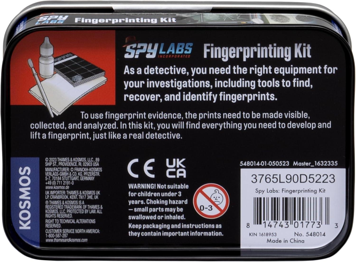 imageThames ampamp Kosmos Spy Labs Inc Fingerprinting Kit Identify Collect Analyze Fingerprint Evidence  Essential Tools and Tricks of The Trade from The Detective Gear Experts for Young Investigators