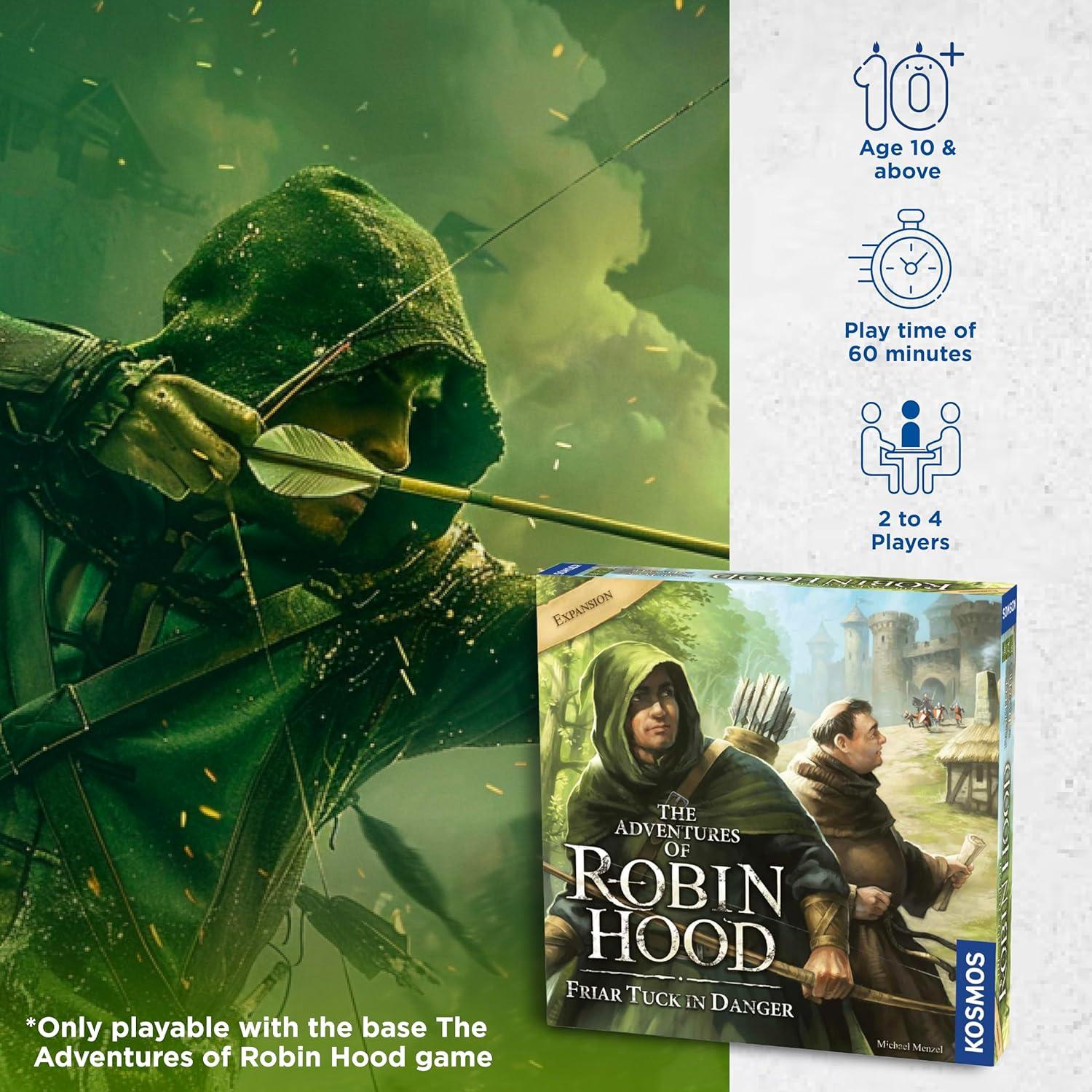 imageThe Adventures of Robin Hood Friar Tuck in Danger  Storytelling Game  Expansion Fantasy Boardgame  2 to 4 Players  Ages 10