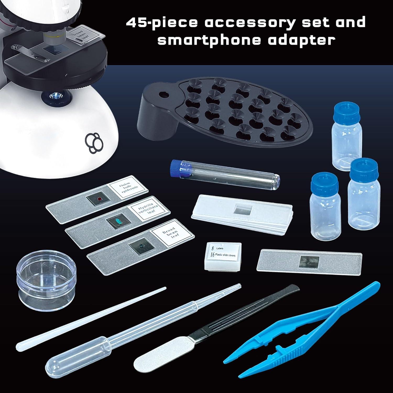 imageThe Thames ampamp Kosmos Microscope Essential STEM Tool with Smartphone Adapter to Capture ampamp View Microscopic Images EntryLevel Student Science Device 60x to 600x Magnification ampamp 45 Accessories