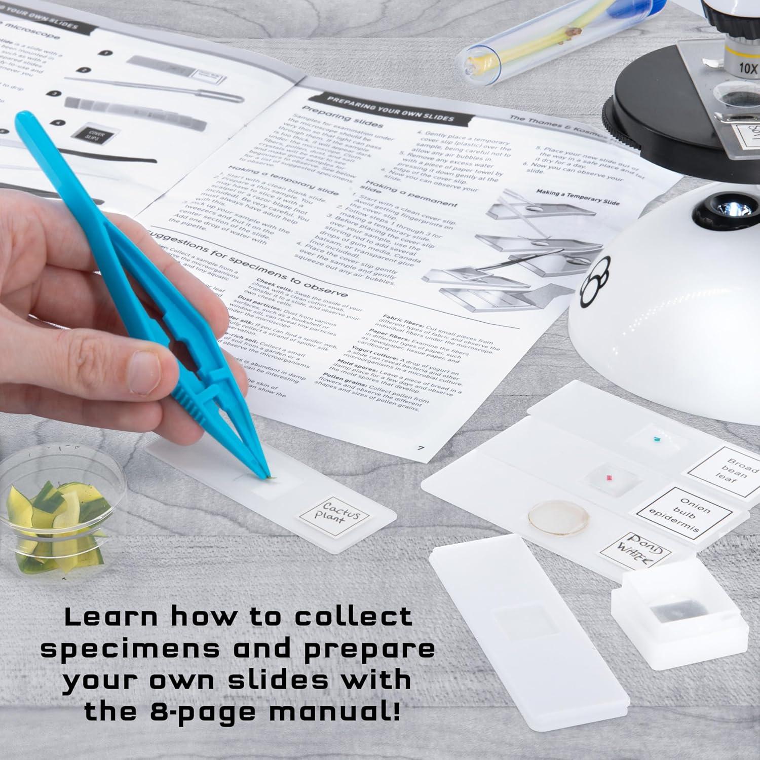 imageThe Thames ampamp Kosmos Microscope Essential STEM Tool with Smartphone Adapter to Capture ampamp View Microscopic Images EntryLevel Student Science Device 60x to 600x Magnification ampamp 45 Accessories