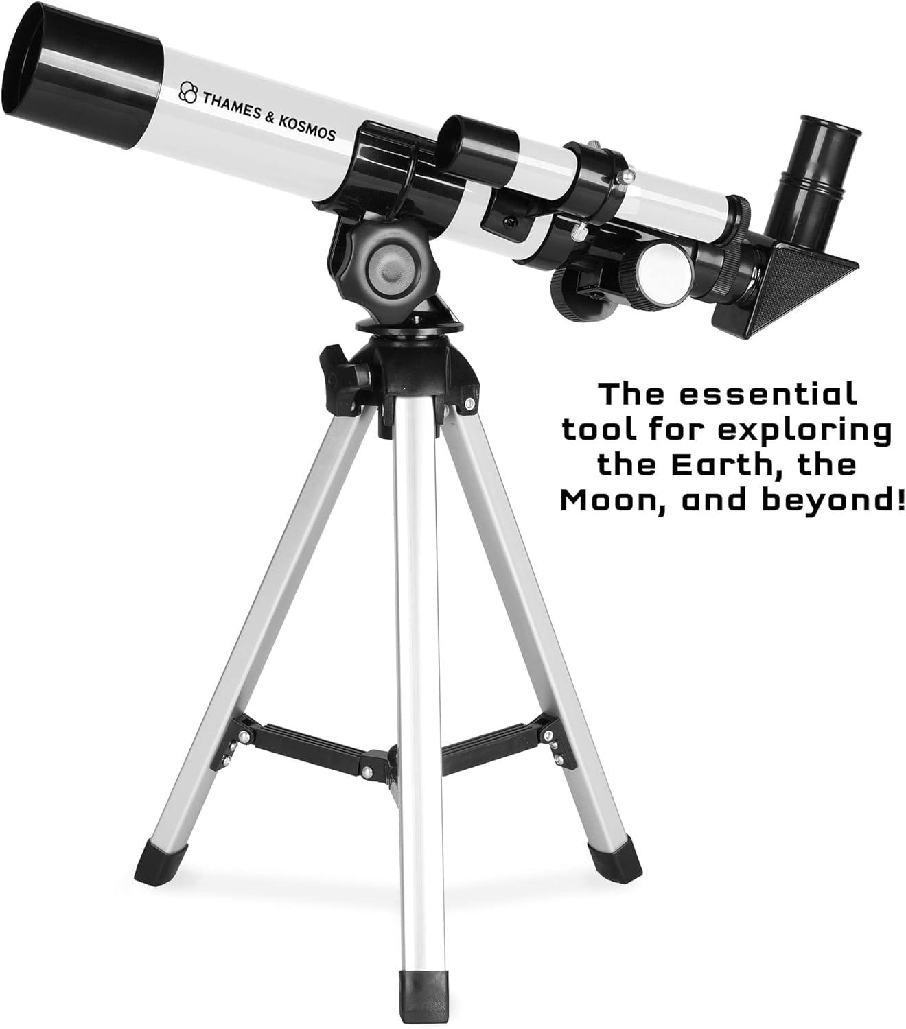 imageThe Thames ampamp Kosmos Telescope Essential STEM Tool  Childrens Refractor Telescope with 100x Magnification ampamp Builtin Compass  Classic Scientific Device for Astronomical ampamp Terrestrial Observations