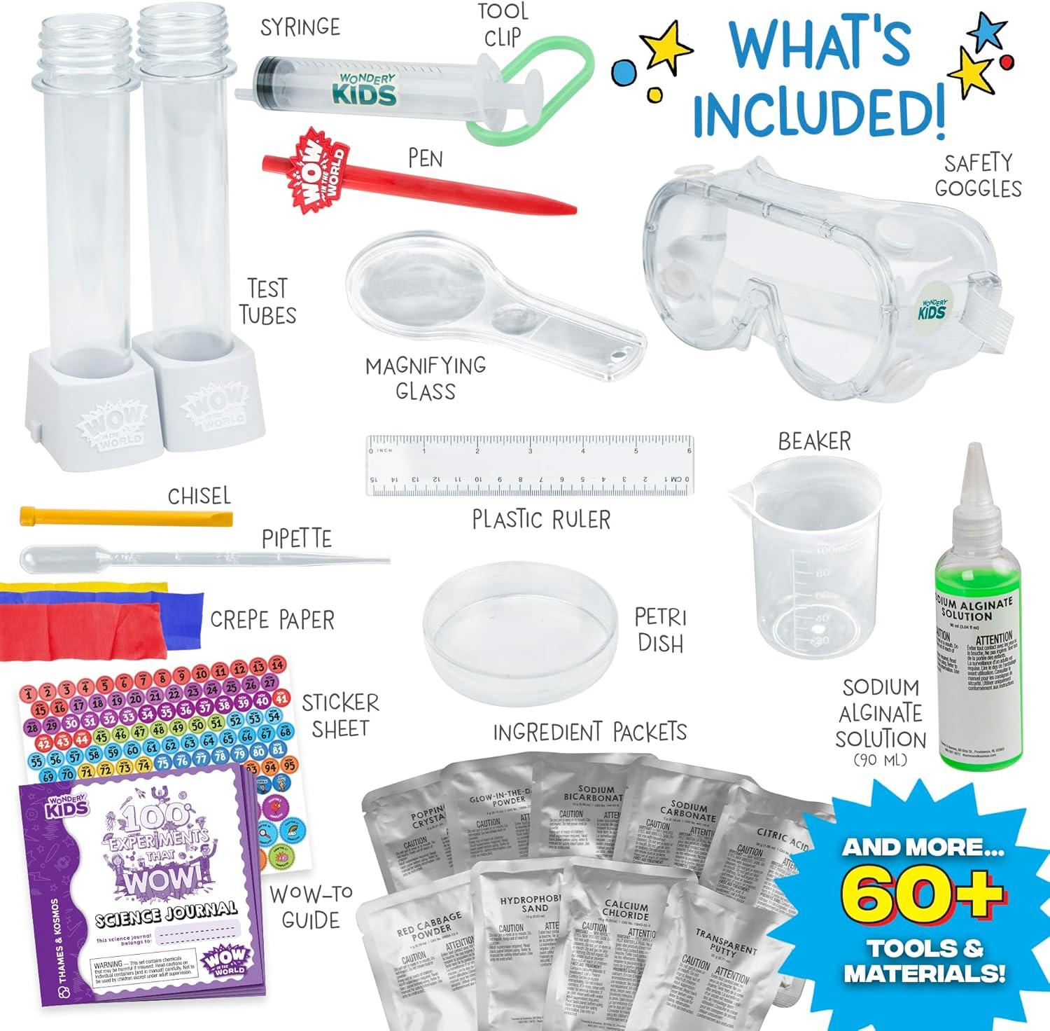 imageWow in The World 100 Experiments That Wow Science Kit by Thames ampamp Kosmos Over 60 Tools ampamp Materials Unique Chemistry Physics Biology ampamp Earth Science Activities wScience Journal for Ages 6