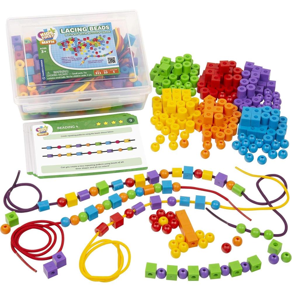 imageKids First Math Lacing Beads Math Kit wActivity Cards  Develop Skills in Counting Sorting Sequencing Pattern Recognition  Visual Handson Math for atHome or Classroom Learning Ages 3