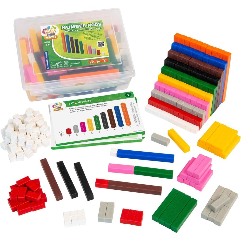 imageKids First Math Number Rods Math Kit wActivity Cards  Develop Skills in Counting Sorting Sequencing Graphing Measuring ampamp More  Visual Handson Math for atHome or Classroom Learning Ages 3