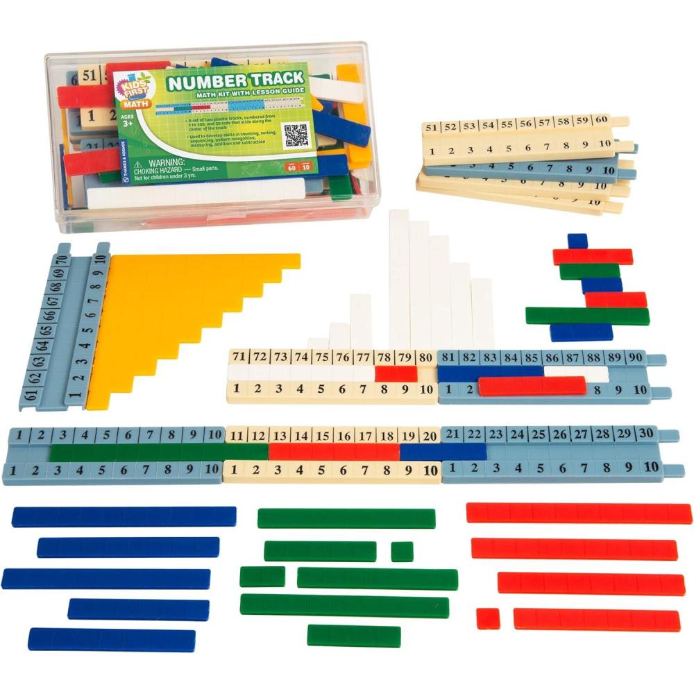 imageKids First Math Number Track Math Kit wLesson Guide  Develop Skills in Counting Sorting Sequencing Pattern Recognition ampamp More  Visual Handson Math for atHome or Classroom Learning Ages 3