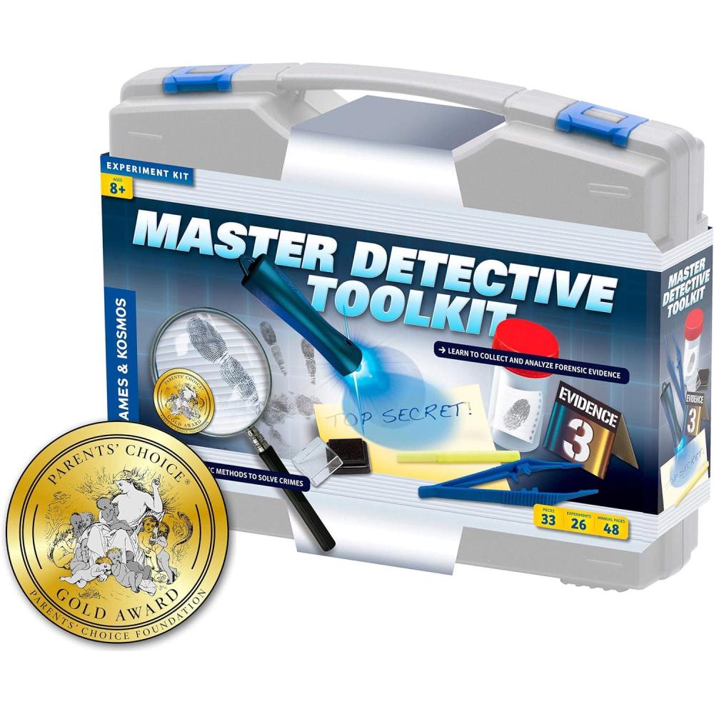imageSpy Labs Master Detective Toolkit V2  Forensic Science Kit  Gather ampamp Document Evidence Play  Fingerprints Footprints Tire Tracks  32Page Experiment StorybookOriginal Master Detective Toolkit