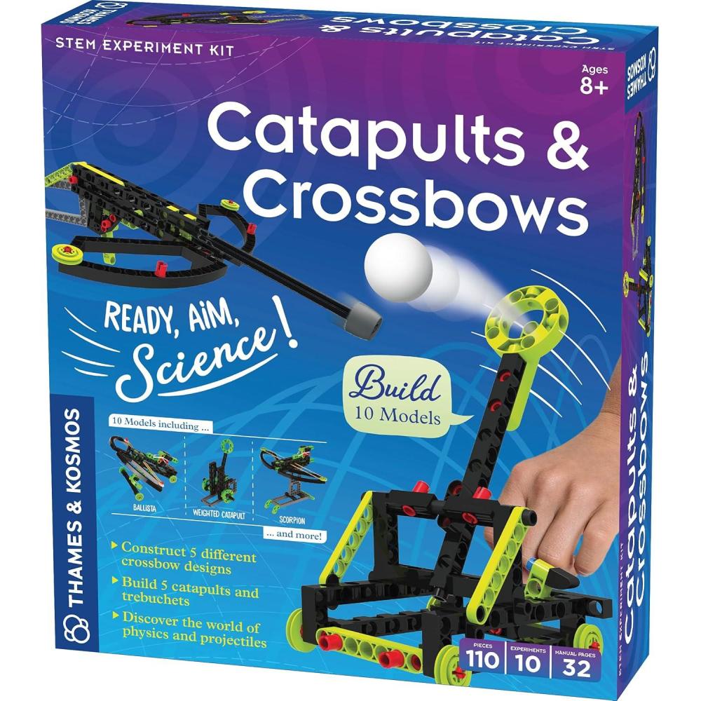 imageThames ampamp Kosmos Catapults ampamp Crossbows Science Experiment ampamp Building Kit  10 Models of Crossbows Catapults ampamp Trebuchets  Explore Lessons In Force Energy ampamp Motion using Safe FoamTipped Projectiles
