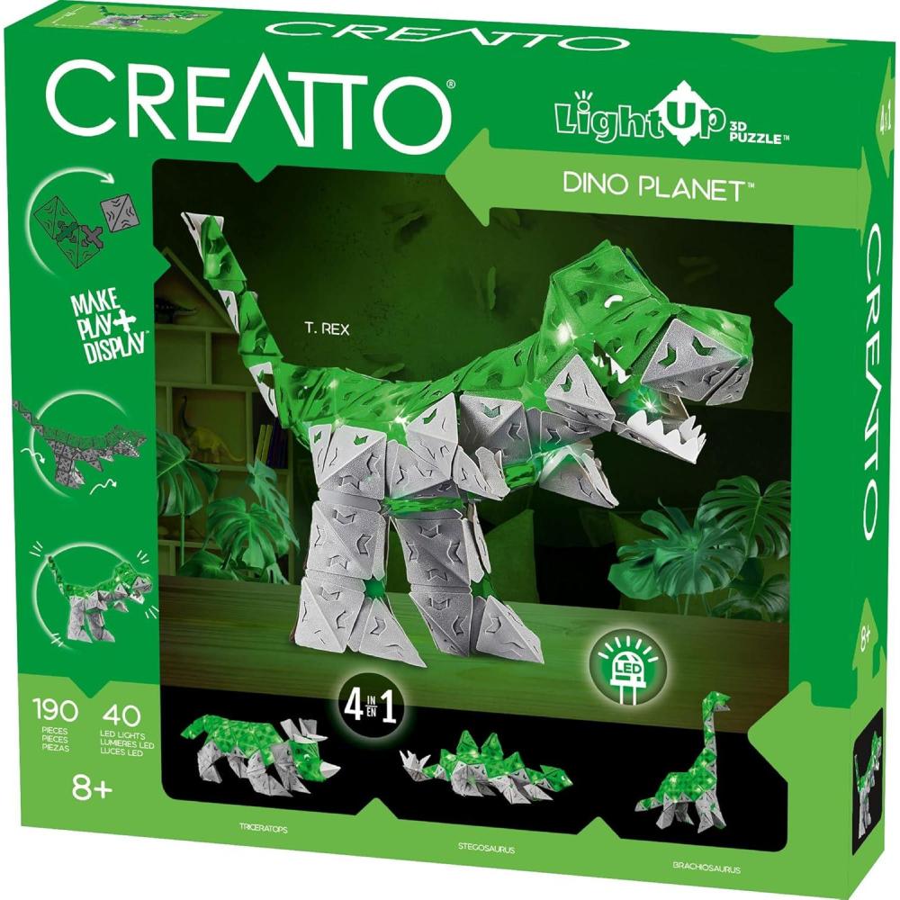 imageThames ampamp Kosmos Creatto Dino Planet LightUp 3D Puzzle Kit  Includes Creatto Puzzle Pieces to Make Your Own Illuminated Craft Creations  DIY Activity Kit ampamp LED Lights