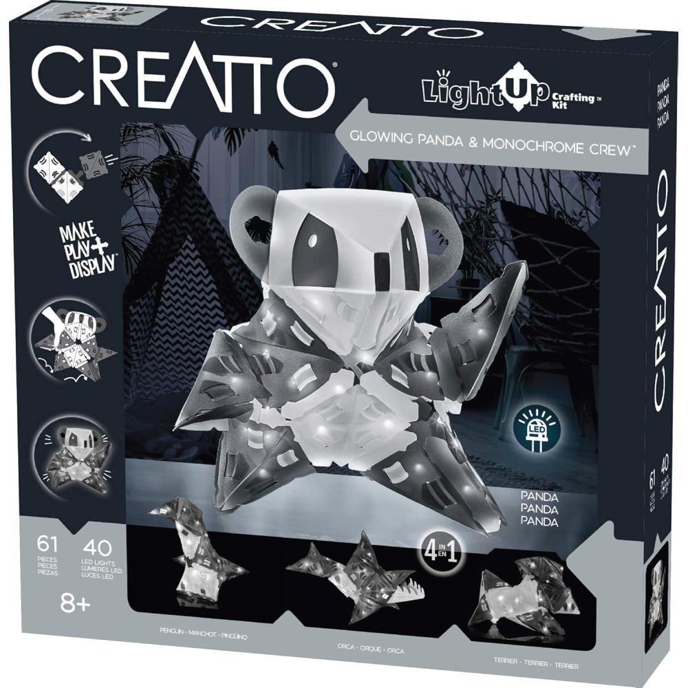 imageThames ampamp Kosmos Creatto Glowing Panda ampamp Monochrome Crew LightUp 3D Puzzle Kit  Includes Creatto Puzzle Pieces to Make Your Own Illuminated Craft Creations  DIY Activity Kit ampamp LED LightsGlowing Panda
