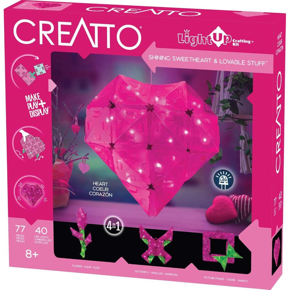 imageThames ampamp Kosmos Creatto Glowing Panda ampamp Monochrome Crew LightUp 3D Puzzle Kit  Includes Creatto Puzzle Pieces to Make Your Own Illuminated Craft Creations  DIY Activity Kit ampamp LED LightsShining Sweetheart