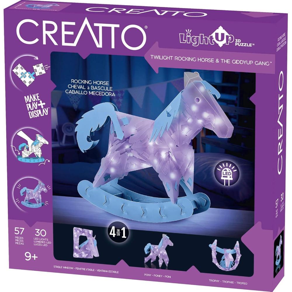 imageThames ampamp Kosmos Creatto Twilight Rocking Horse ampamp The Giddyup Gang LightUp 3D Puzzle Kit Includes Creatto Puzzle Pieces to Make Your Own Illuminated Craft Creations DIY Activity ampamp LED Lights