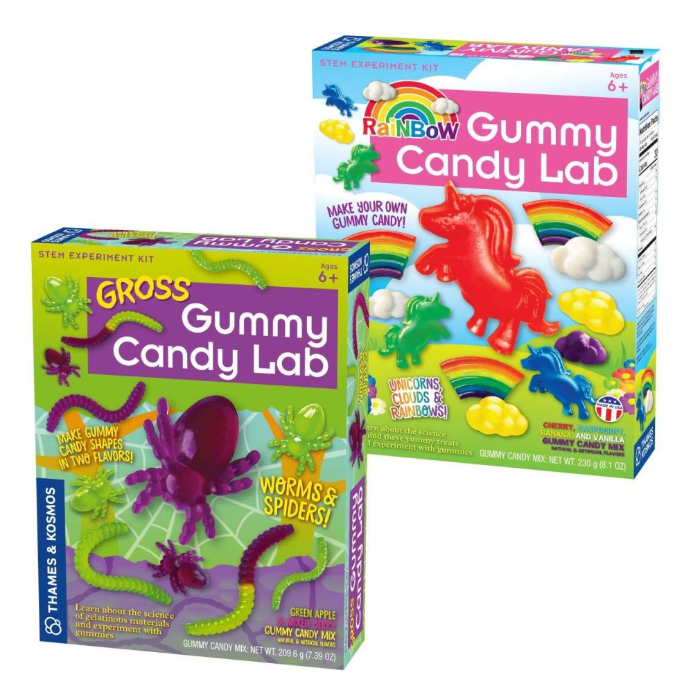 imageThames ampamp Kosmos Gummy Candy Experiment Kits  2Pack Bundle  Rainbow Gummy Candy Lab ampamp Gross Gummy Candy Lab  Sweet Science STEM Activity Kits  Make Your Own Awesome Gummy Candies  Learn Chemistry