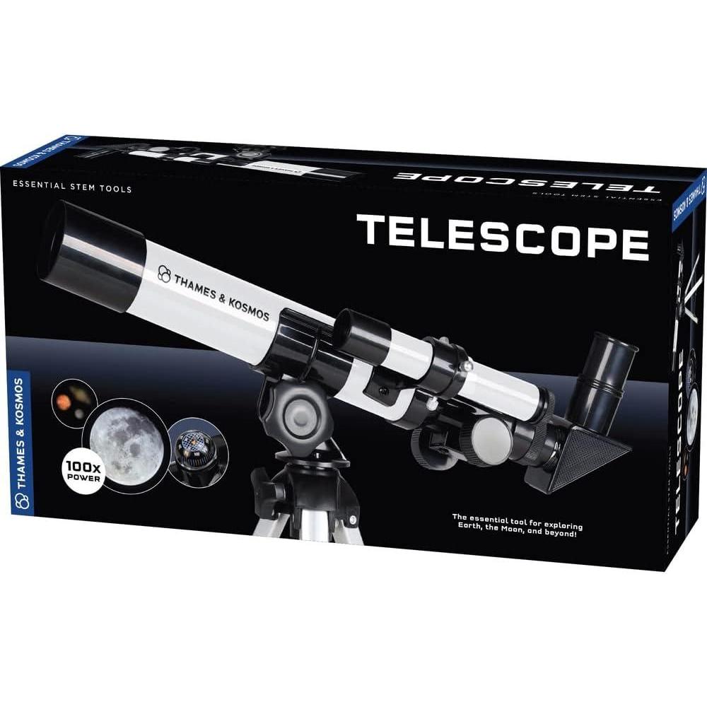 imageThe Thames ampamp Kosmos Telescope Essential STEM Tool  Childrens Refractor Telescope with 100x Magnification ampamp Builtin Compass  Classic Scientific Device for Astronomical ampamp Terrestrial Observations