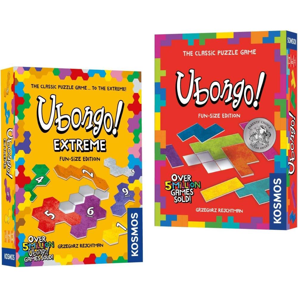 imageUbongo Games 2Pack Travel Bundle  Ubongo FunSize Edition ampamp Ubongo Extreme FunSize Edition  Geometric Puzzle Games for Kids ampamp Families  Portable Format  1 to 4 Players  Ages 7
