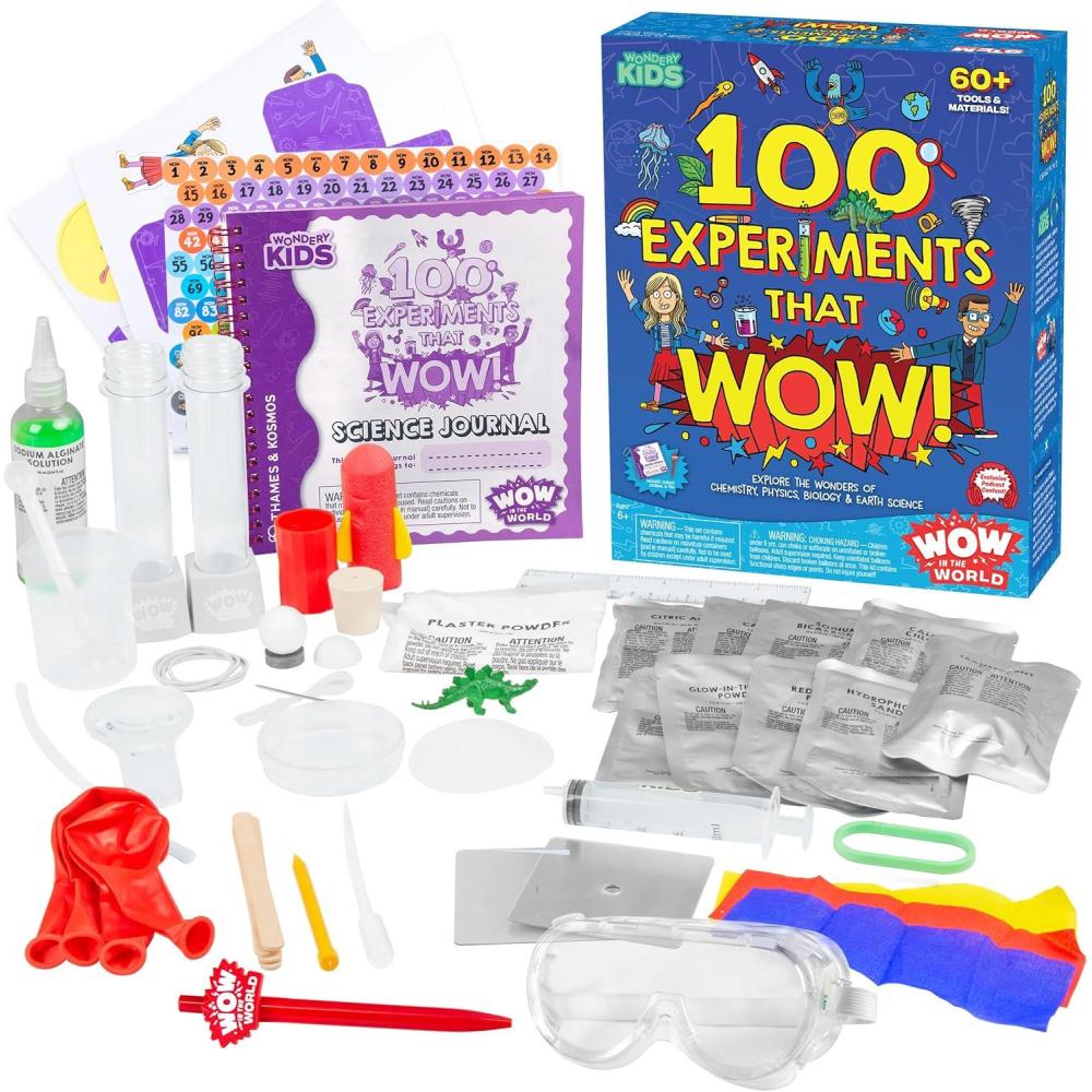 imageWow in The World 100 Experiments That Wow Science Kit by Thames ampamp Kosmos Over 60 Tools ampamp Materials Unique Chemistry Physics Biology ampamp Earth Science Activities wScience Journal for Ages 6