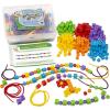 Kids First Math: Lacing Beads Math Kit w/Activity Cards | Develop Skills in Counting, Sorting, Sequencing, Pattern Recognition | Visual Hands-on Math for at-Home or Classroom Learning, Ages 3+