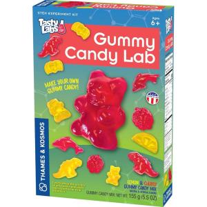 Thames & Kosmos Gummy Candy Lab V2.0 Tasty Labs STEM Experiment Kit, Make Yummy Gummy Candies in Cool Shapes – Dinos, Dolphins, Bears & More! Explore Chemistry, Made in USA, Food Ingredients Included