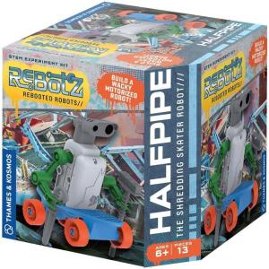Thames & Kosmos ReBotz: Halfpipe – The Shredding Skater Robot | Build a Wacky Motorized Robot! | Collect All 4 | Combine to Make New Robotic Creations | Great Stocking Stuffer, Easter Basket Goodie(Halfpipe – The Shredding Skater Robot)