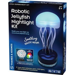 Thames & Kosmos Robotic Jellyfish Nightlight Kit | Hands-on STEM Activity, Build a Decorative, Motorized Lamp | Changes Color & Rotates | Soothing, Sensory-Friendly Motion | Engineering for Ages 8+