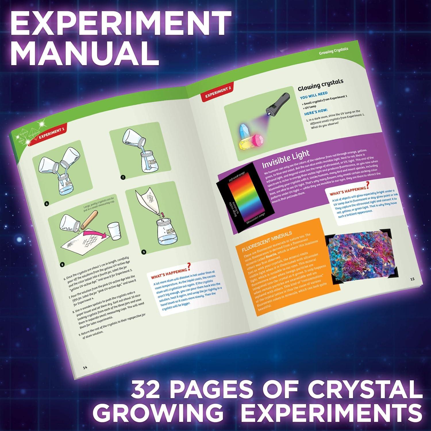 imageThames ampamp Kosmos Crystal Growing GlowinTheDark Science Kit  12 Experiments Ages 10  Learn About Crystallization  Grow Crystals ampamp Crystal Geodes The Glow in The Dark  32Page Manual