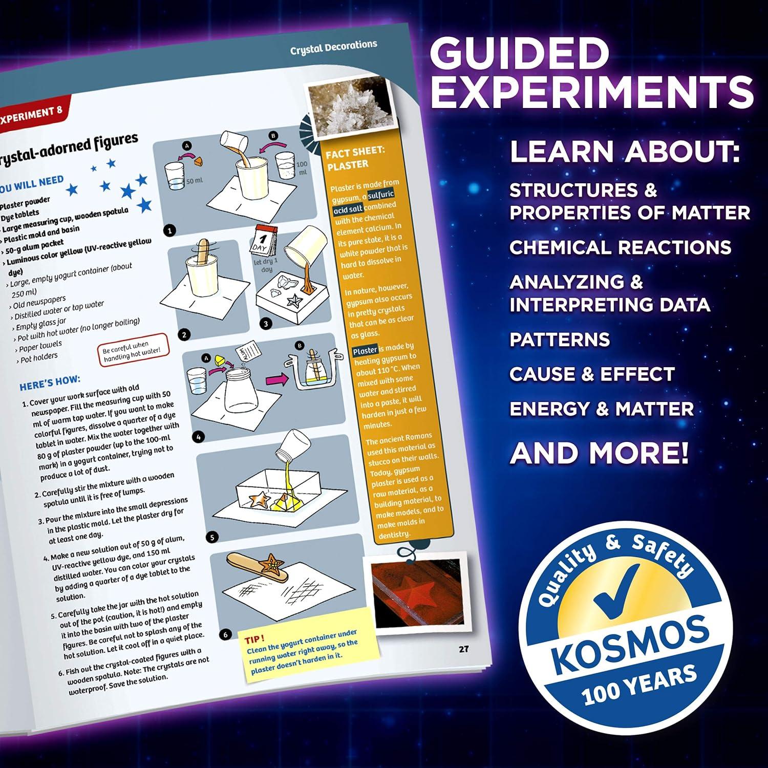 imageThames ampamp Kosmos Crystal Growing GlowinTheDark Science Kit  12 Experiments Ages 10  Learn About Crystallization  Grow Crystals ampamp Crystal Geodes The Glow in The Dark  32Page Manual