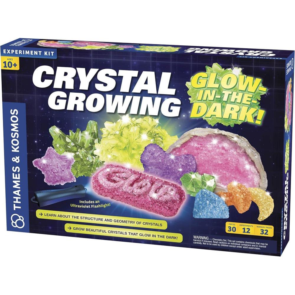 imageThames ampamp Kosmos Crystal Growing GlowinTheDark Science Kit  12 Experiments Ages 10  Learn About Crystallization  Grow Crystals ampamp Crystal Geodes The Glow in The Dark  32Page Manual