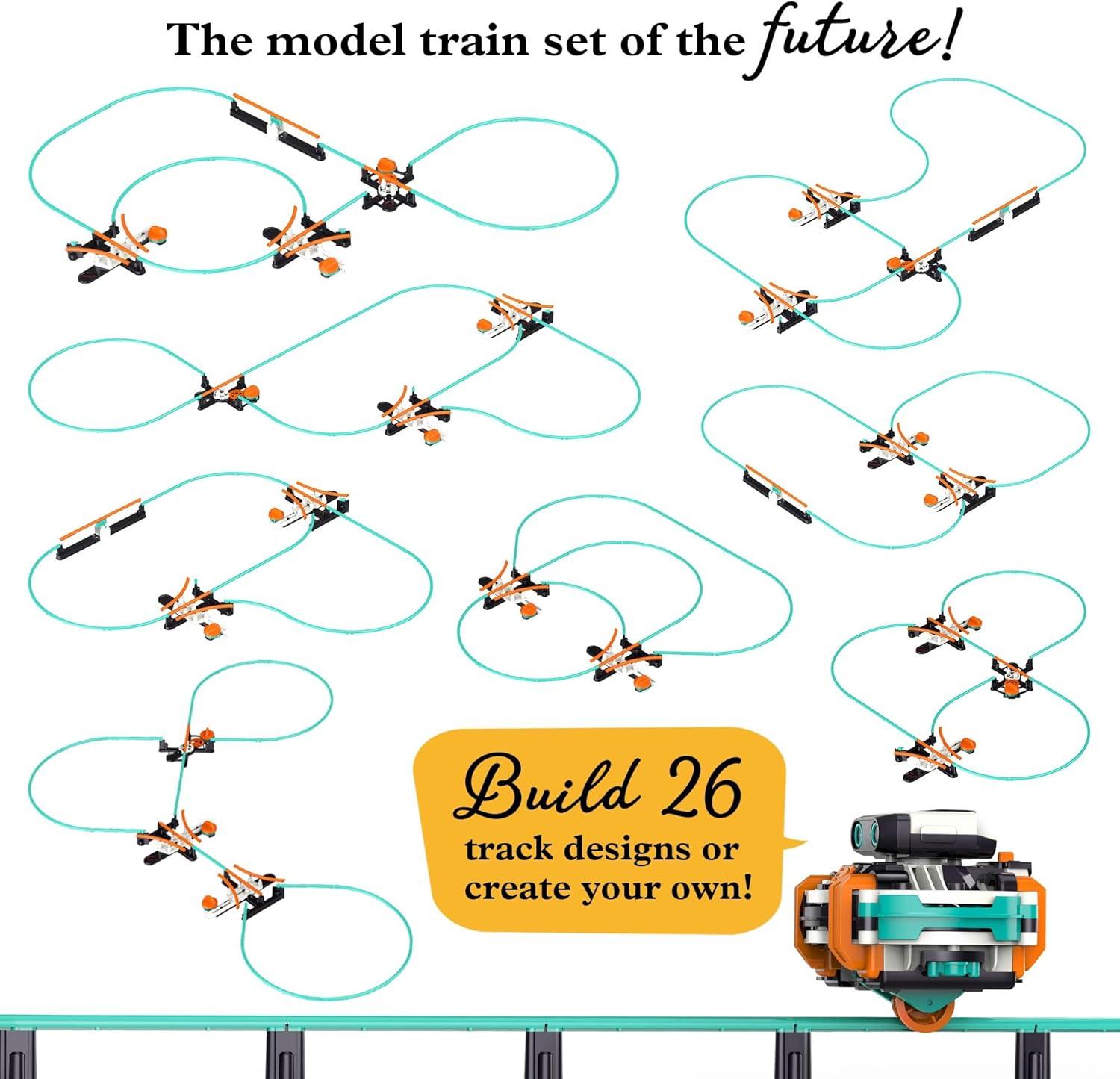 imageThames ampamp Kosmos RoboRails STEM Kit Toy of The Year Winner Build a Robot Monorail System wSplitters Cross Switch Seesaw Mechanism ModernDay Model Train Set Explore Physics Gyroscopic Forces