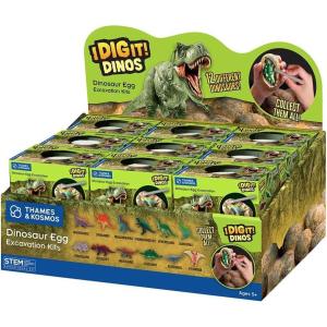 Thames & Kosmos I Dig It! Dinosaur Egg Excavation Gift Set | 18 Dig-Out Kits in Individual Gift Boxes, Great for Party Favors, Stocking Stuffers, Easter Baskets, Ages 5+