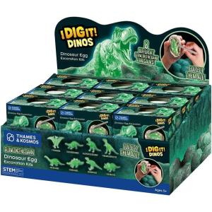 Thames & Kosmos I Dig It! Glow-in-The-Dark Dinosaur Egg Excavation Gift Set | 18 Dig-Out Kits in Individual Gift Boxes, Great for Party Favors, Stocking Stuffers, Easter Baskets, Ages 5+