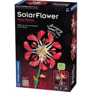 Thames & Kosmos SolarFlower Ruby Ripple STEM Kit | Build a Motorized Solar-Powered Flower with Spinning, Colorful Petals, Educational Gift for Kids Ages 8+, Adults